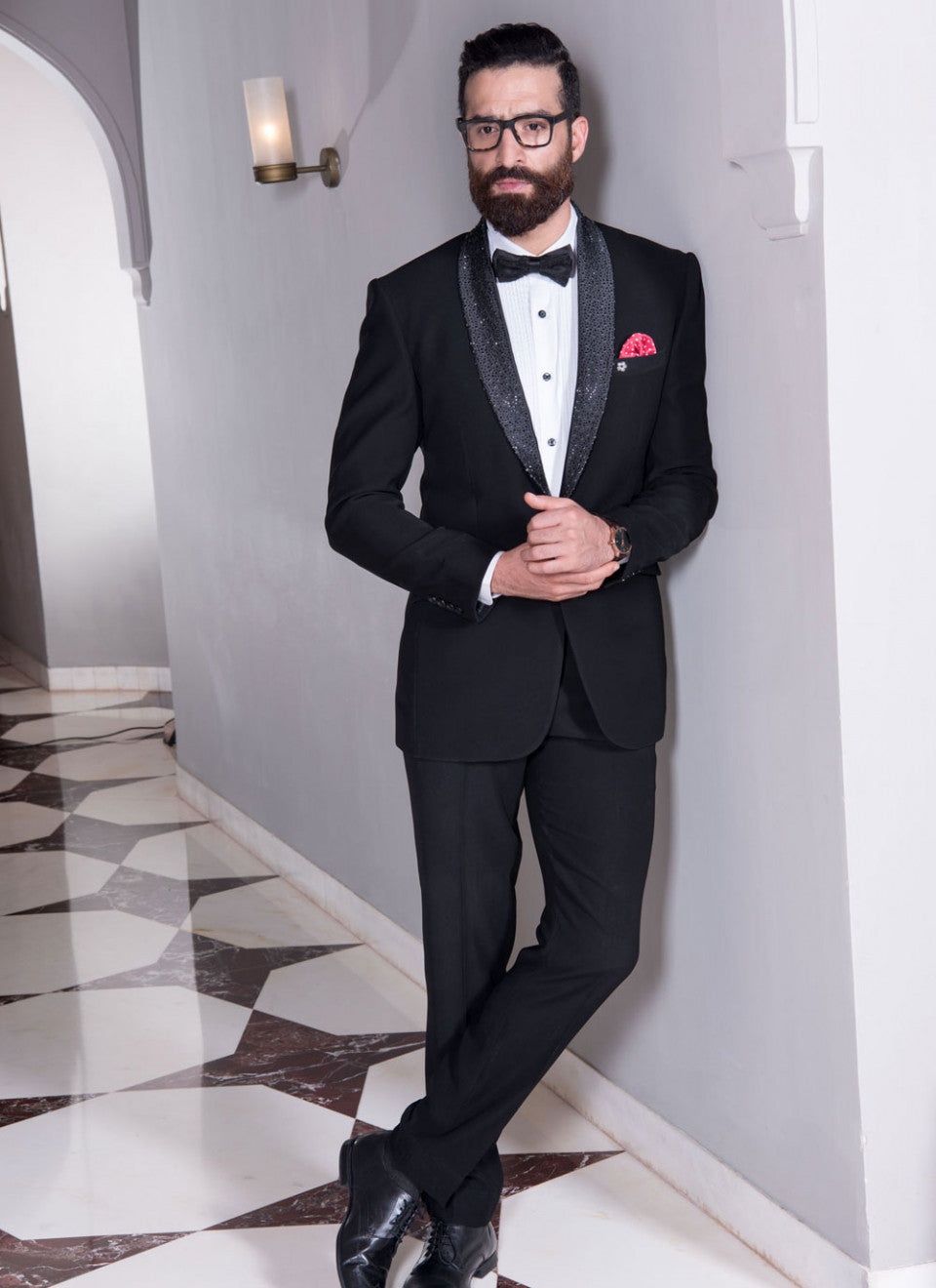 Classic Shawl-collared Black Tuxedo Suit Bonsoir - Main Image