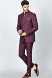 Wine Bandhgala suit