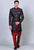 Blue jacquard indowestern achkan set