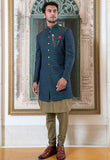 Green indowestern set