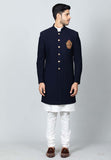 Blue Indo-Western Sherwani Set