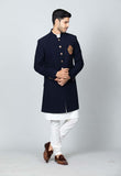 Blue indowestrn sherwani set