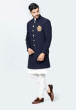 Blue indowestrn sherwani set