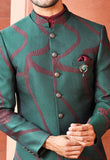 Green Quilted  Indowestern Set