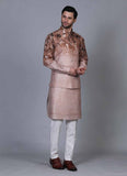 Printed Fawn kurta jacket set