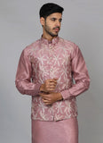 Pink Embroidered kurta jacket set