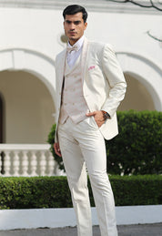 Trendy Fawn Tuxedo with Double-Breasted Vest - Modern Men's Fashion

