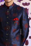 Navy Jacquard Indo western