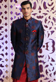 Navy Jacquard Indo western