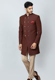 Dark Brown Anghrakha style Indo western