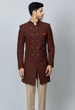 Dark Brown Anghrakha style Indo western