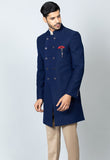 Navy Blue Anghrakha style Indo western