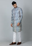 Printed Kurta Set Blue Stripe