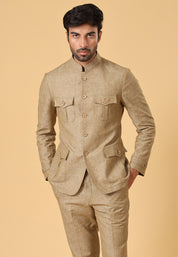 Trendy Khaki Linen Co-ord Set - Urban Style

