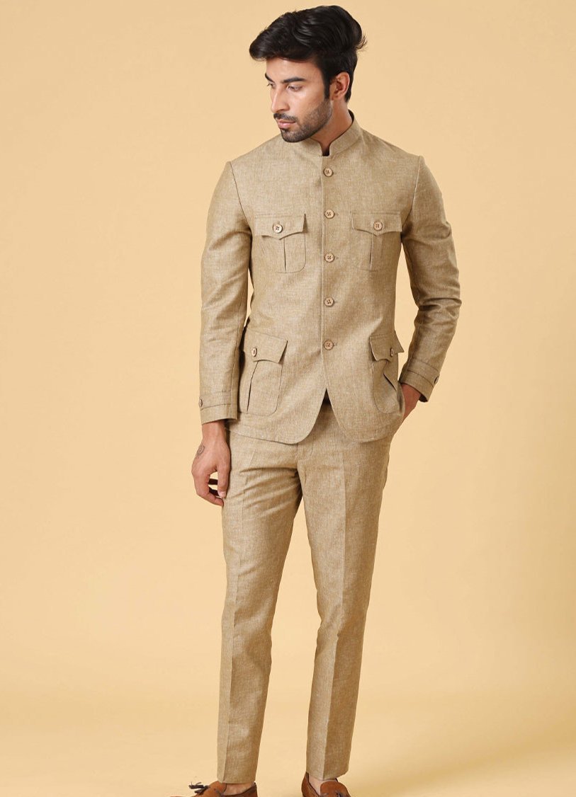 Stylish Khaki Linen Co-ord Outfit - Perfect for Casual and Semi-Formal Occasions

