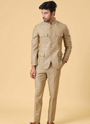 Stylish Khaki Linen Co-ord Outfit - Perfect for Casual and Semi-Formal Occasions

