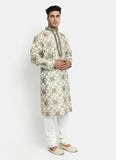 Printed Off-White Kurta Set