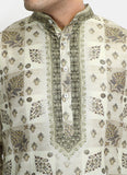 Printed Off-White Kurta Set