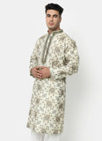 Printed Off-White Kurta Set