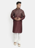 Printed Wine Kurta Set
