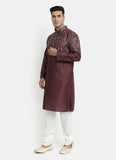 Printed Wine Kurta Set