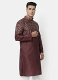 Printed Wine Kurta Set