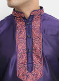 Embroidered Purple Kurta Set