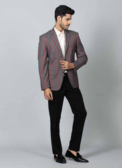 Modern Rust Grey Terry Rayon Blazer: A contemporary take on a classic style.
