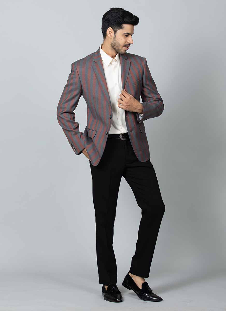  Trendy Rust Grey Terry Rayon Blazer: Stay ahead of the fashion curve.