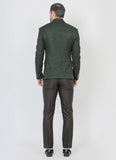 Contemporary Green Jacquard Bandhgala suit