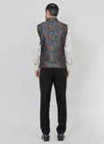 Beautiful Teal jacquard Jacket