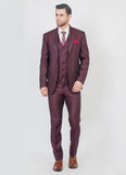 Wine Shawl Collar Suit