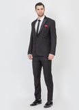 Black Peak Lapel Tuxedo Suit