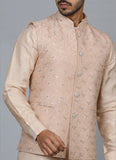 Fawn Embroidered kurta jacket set
