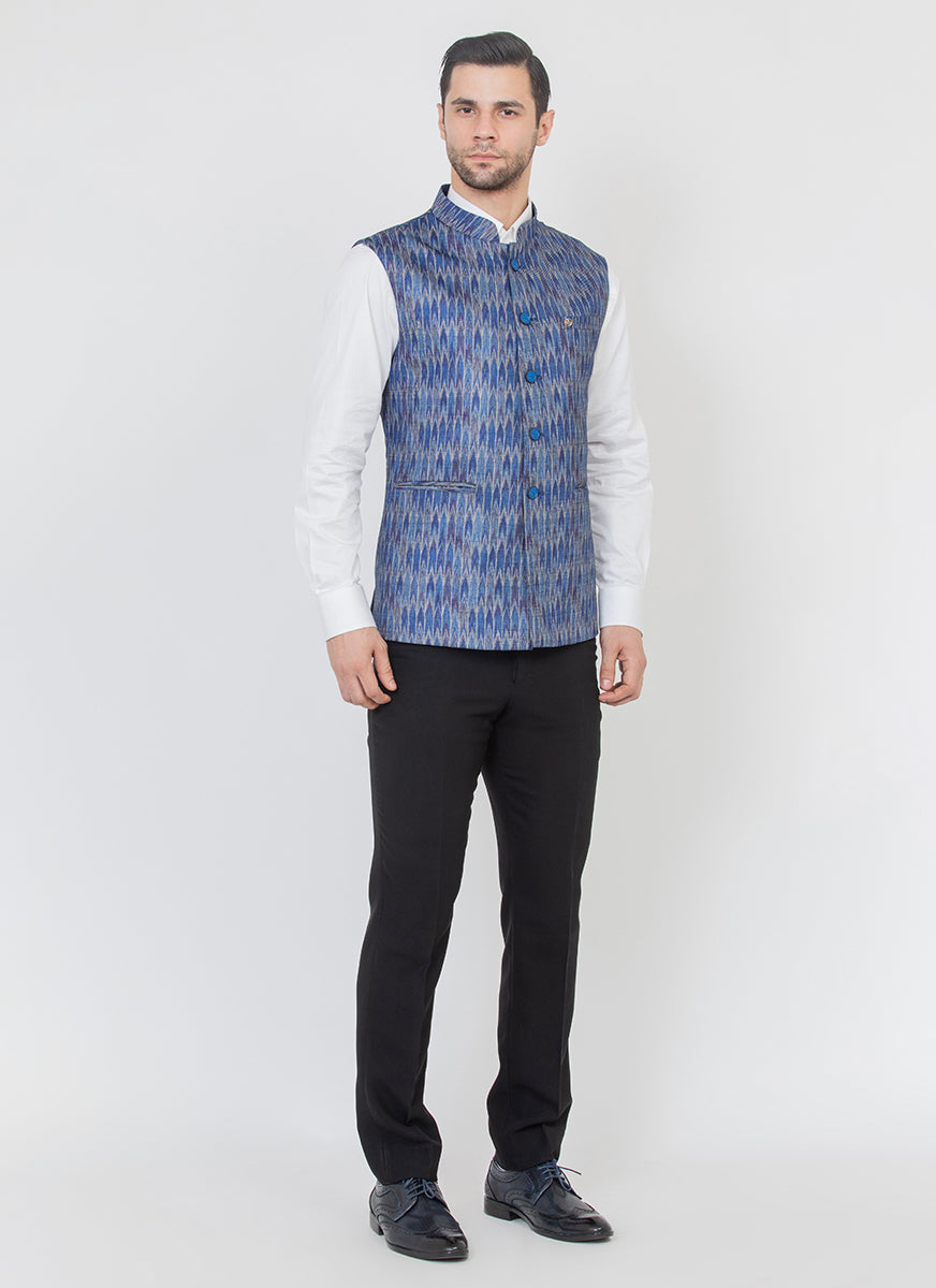 Blue Digital Print Jacket Bonsoir