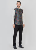 Beautiful Teal jacquard Jacket
